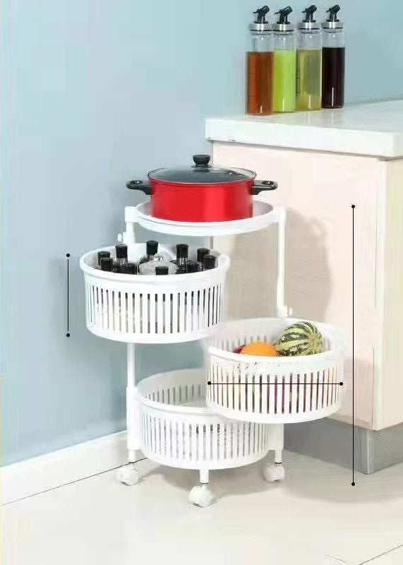 Kitchen Shelving New Household Multilayer Rotating Floor-To-Ceiling Storage Shelving