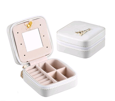 Creative travel portable jewelry box earrings earrings jewelry storage box leather small jewelry bag