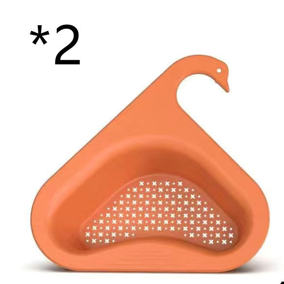 Household Sink Hanging Fruit And Vegetable Filter Water Drain Basket Kitchen Dry And Wet Separation Swan Drain Basket