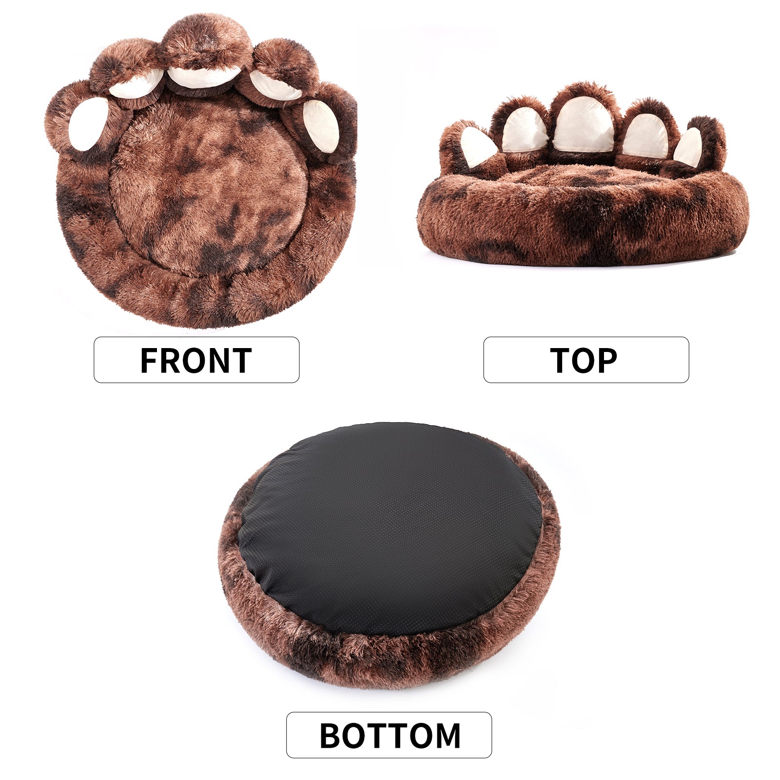 Thickened Warm Kennel For Pets With Bear Paw Shape House - Teddy Kennel With Removable Washable Cat Fluffy Dog Bed Mat For Deep Sleeping - Keeping Warm