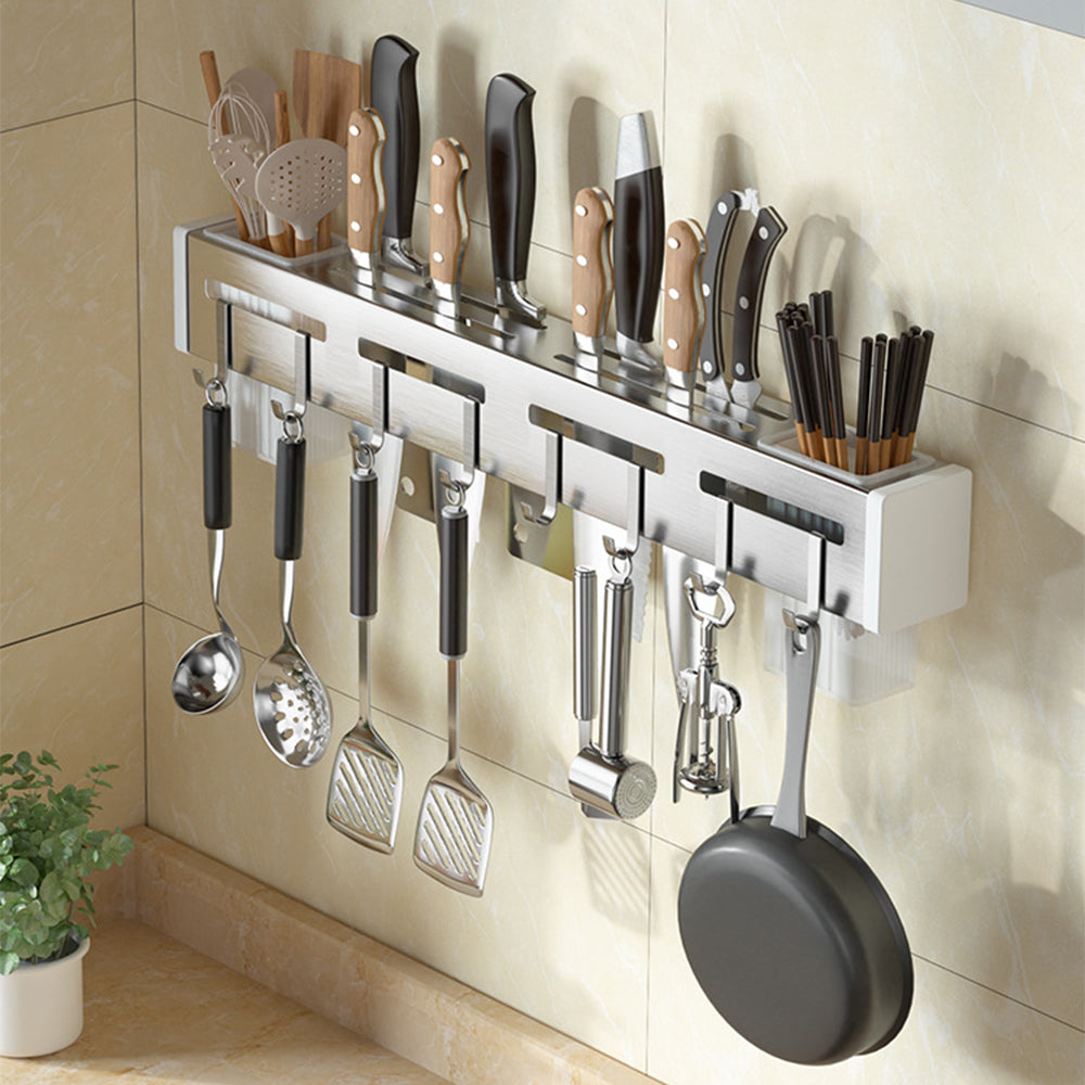 Stainless Steel Storage Rack With Chopsticks And Knives